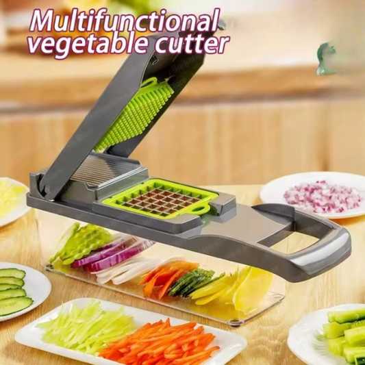 16-in-1 Multifunctional Vegetable Slicer & Chopper – Fruit, Potato, Carrot Cutter & Grater with Basket in Pakistan