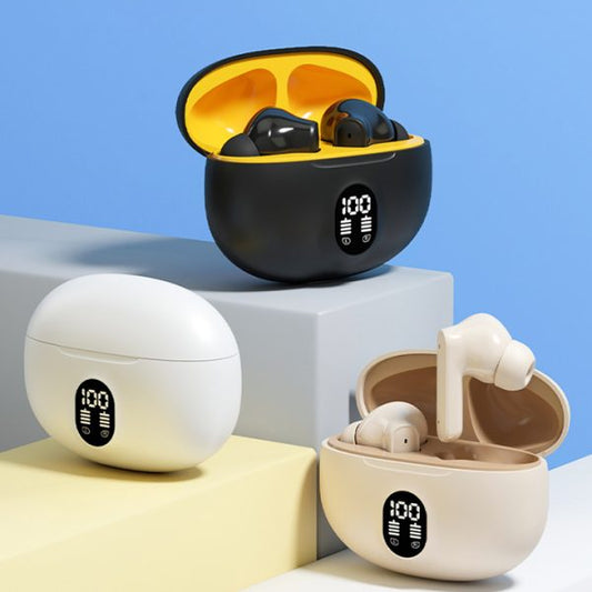 895B Wireless Bluetooth Earbuds with LED Display | Stereo In-Ear Headphones with Mic | Type-C Fast Charging | Bluetooth 5.3 for Android & iPhone (With Cable & Box – Random Color)